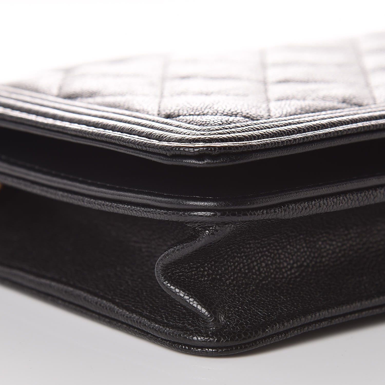Chanel Caviar Quilted Boy Wallet On Chain WOC Black 12 of 13
