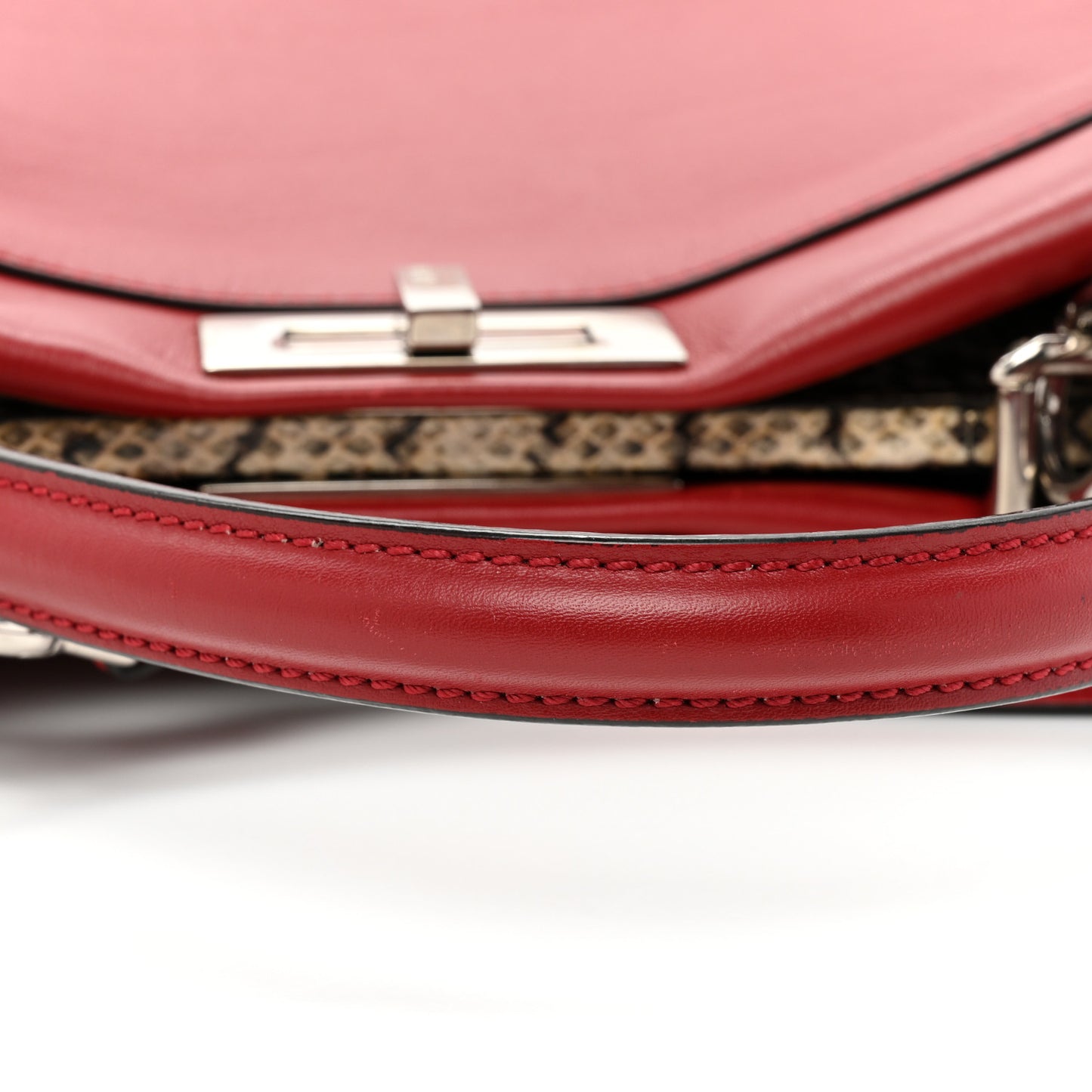 Vitello Seta Elaphe Crocodile Monster Eyes Medium Peekaboo Iconic Satchel Ribes Naturale