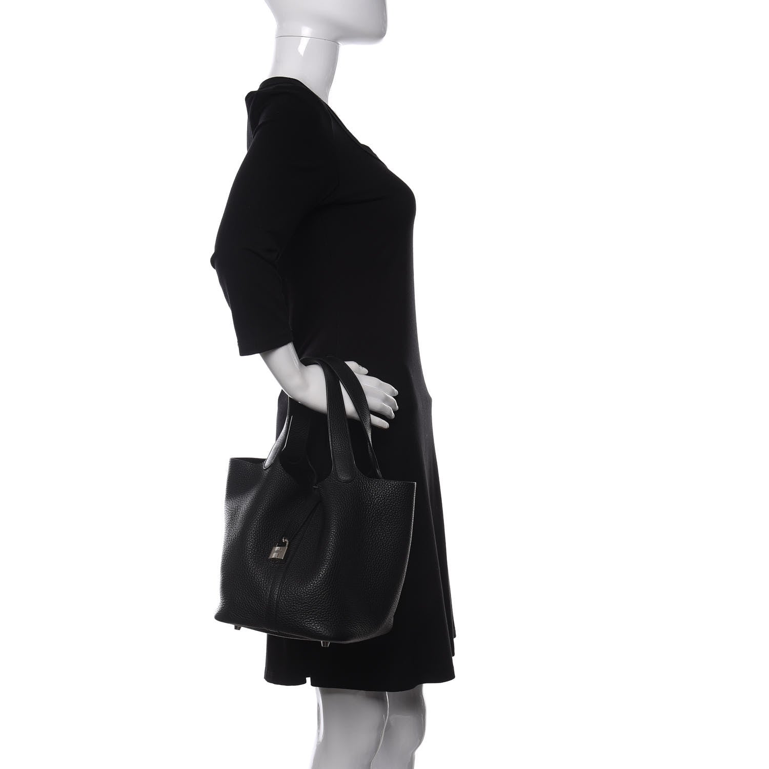 Hermes Taurillon Clemence Picotin Lock 22 MM Black 2 of 10