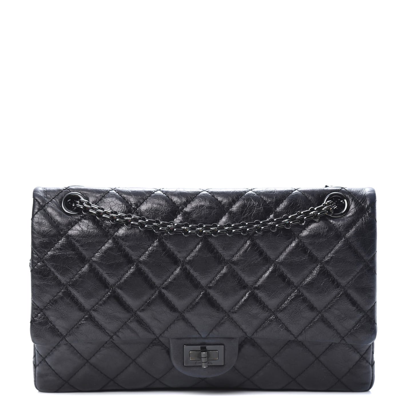 Aged Calfskin Quilted 2.55 Reissue 226 Flap So Black