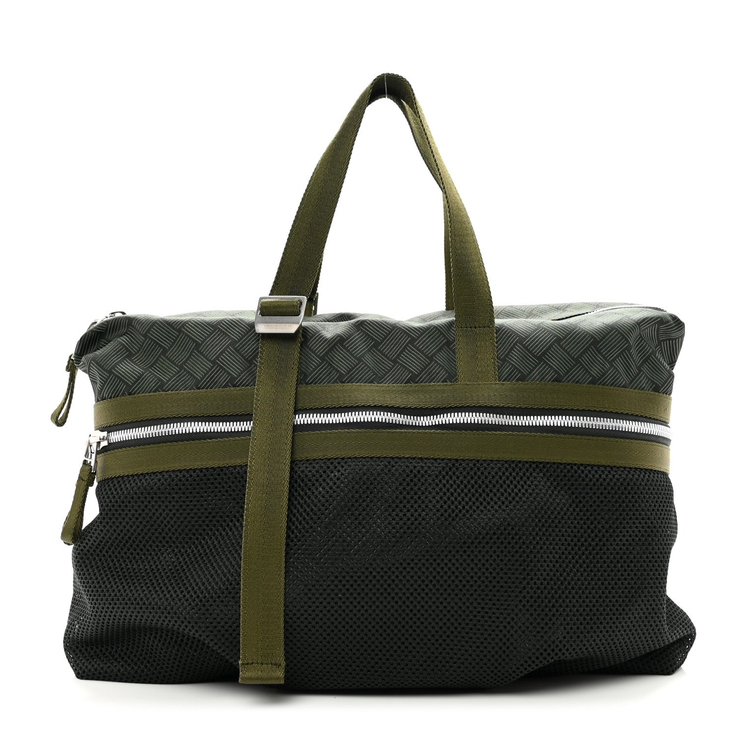 Bottega Veneta Jacquard Nylon Intrecciato Trekking Tote Khaki 1 of 8
