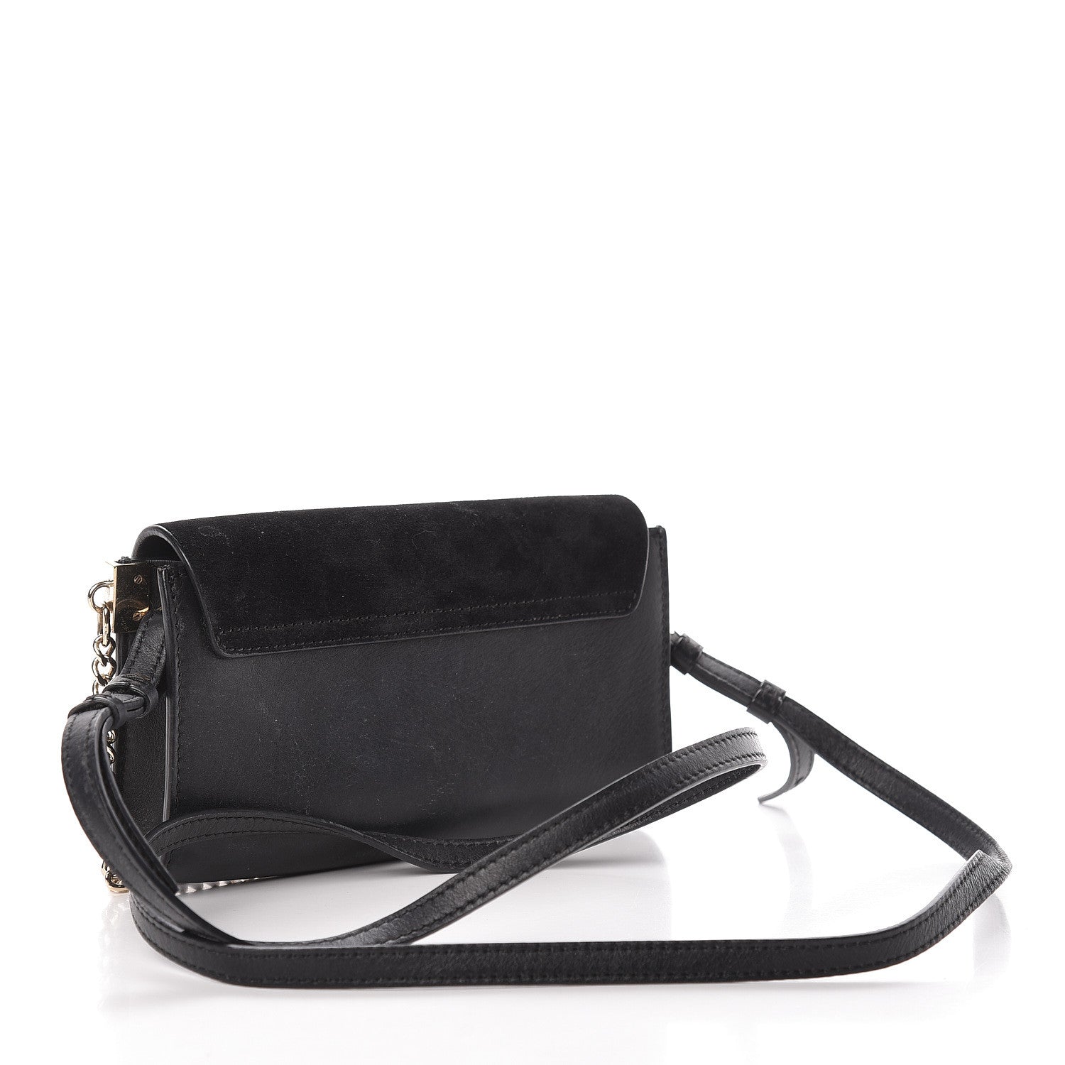 Chloe Suede Calfskin Mini Faye Shoulder Bag Black 3 of 14
