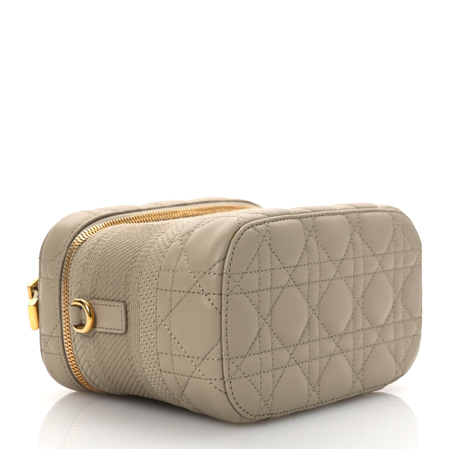 Lambskin Cannage Small Diortravel Vanity Case Light Beige