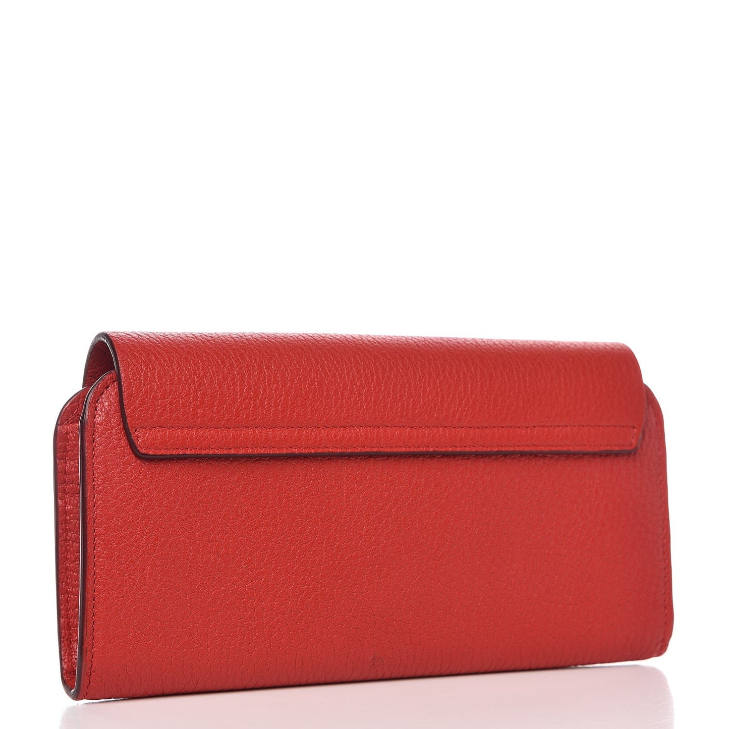 Grained Lambskin Drew Long Wallet with Flap Plaid Red