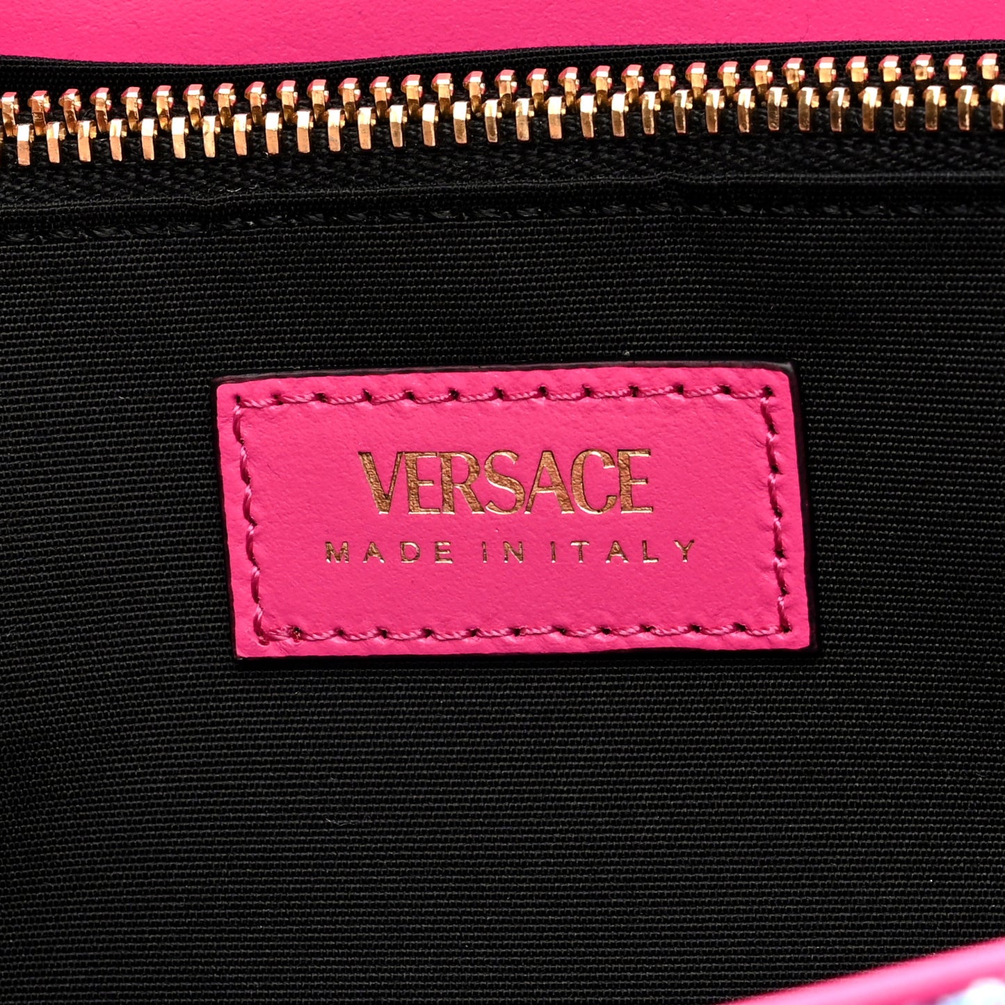 Tweed Quilted Medusa Wallet on Chain Crossbody Pink Blue