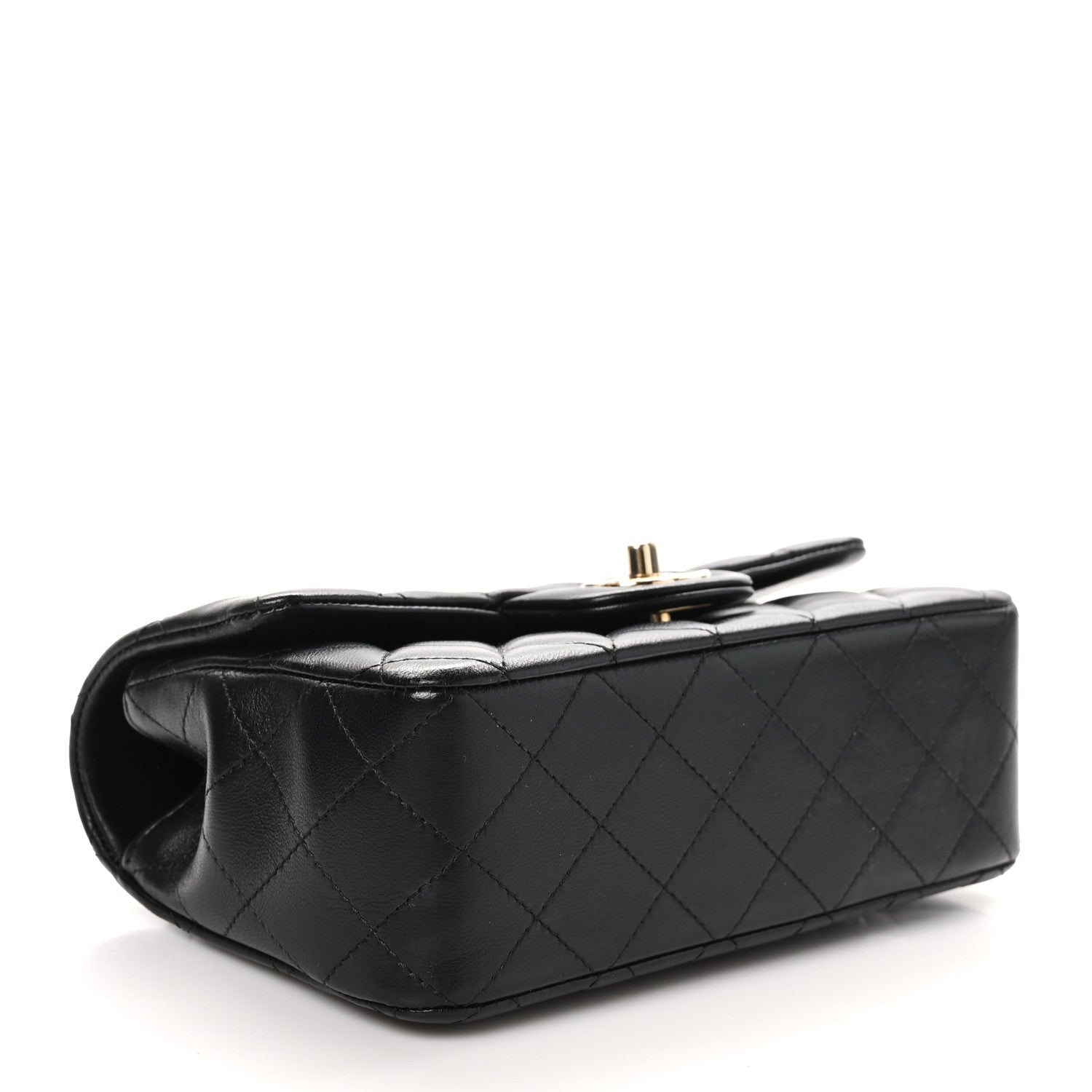 Chanel Lambskin Quilted Mini Top Handle Rectangular Flap Black 5 of 13