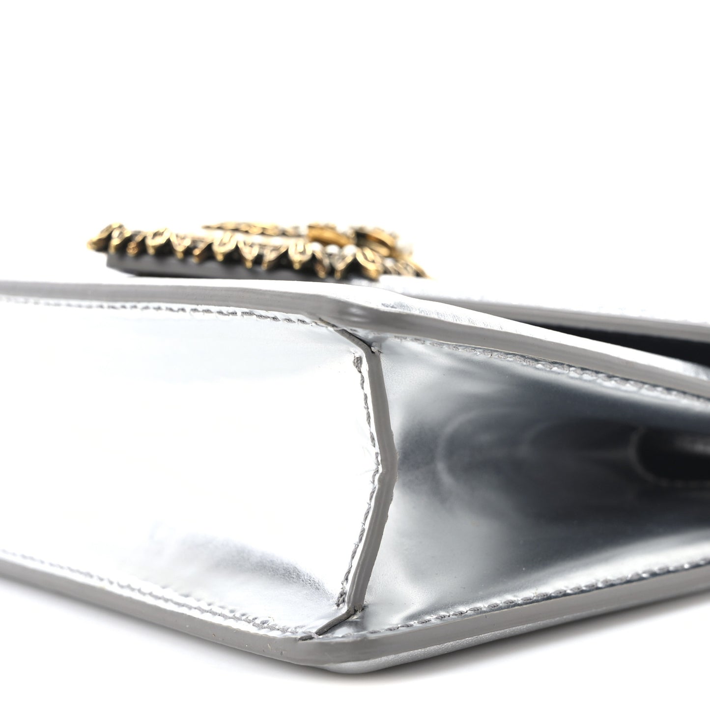 Metallic Nappa Small Devotion Top Handle Bag Silver