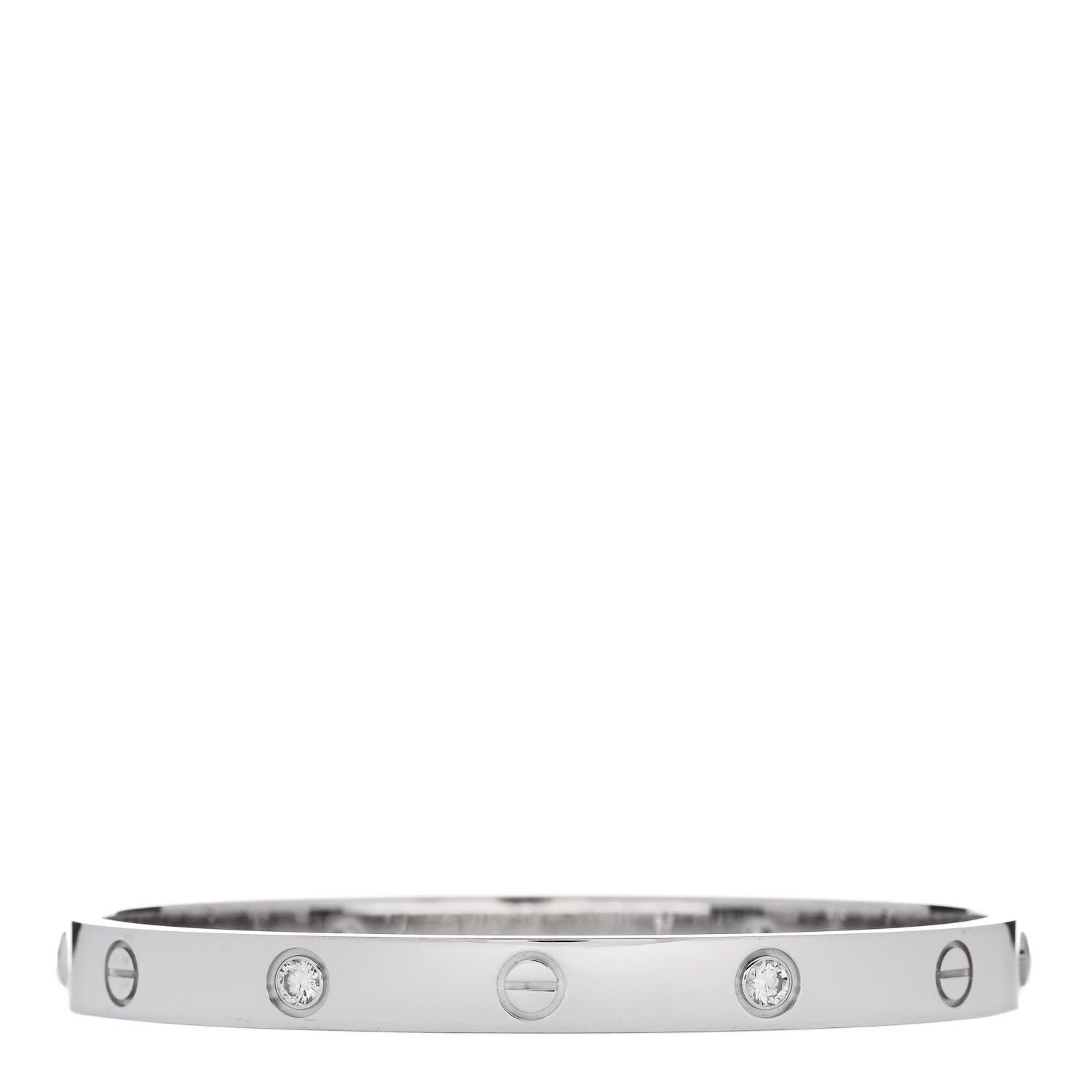 Cartier 18K White Gold 4 Diamond LOVE Bracelet 18 2 of 7