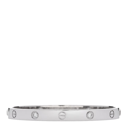 Cartier 18K White Gold 4 Diamond LOVE Bracelet 18 2 of 7