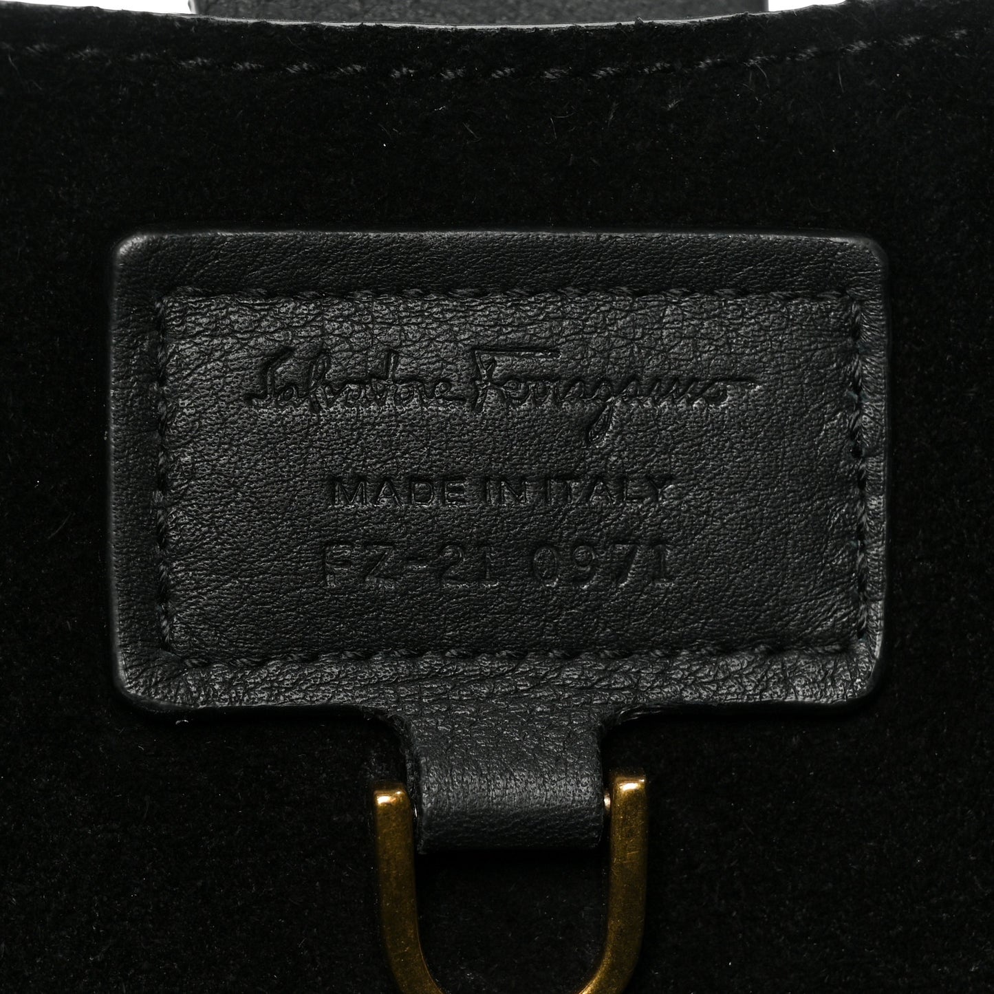 Calfskin Embossed Gancini Hobo Black