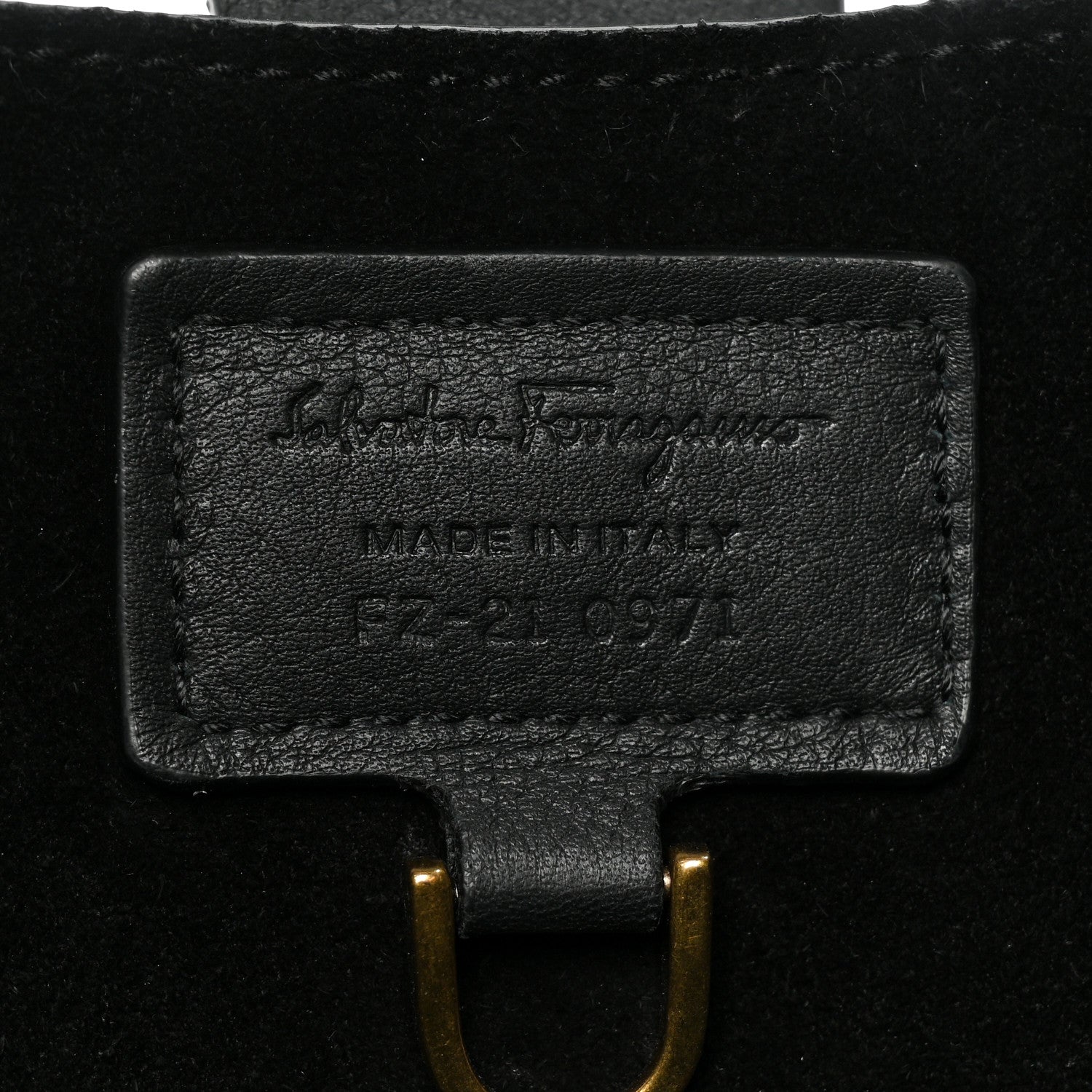 Salvatore Ferragamo Calfskin Embossed Gancini Hobo Black 6 of 16