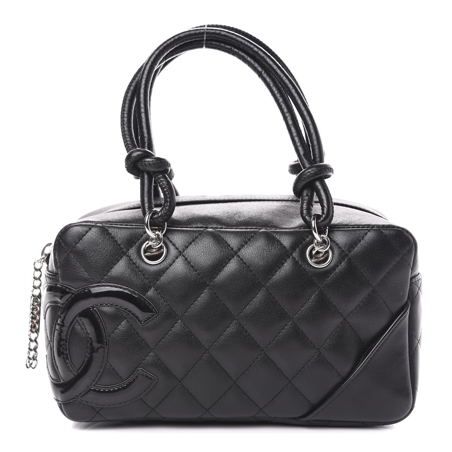 Calfskin Quilted Small Cambon Bowler Black