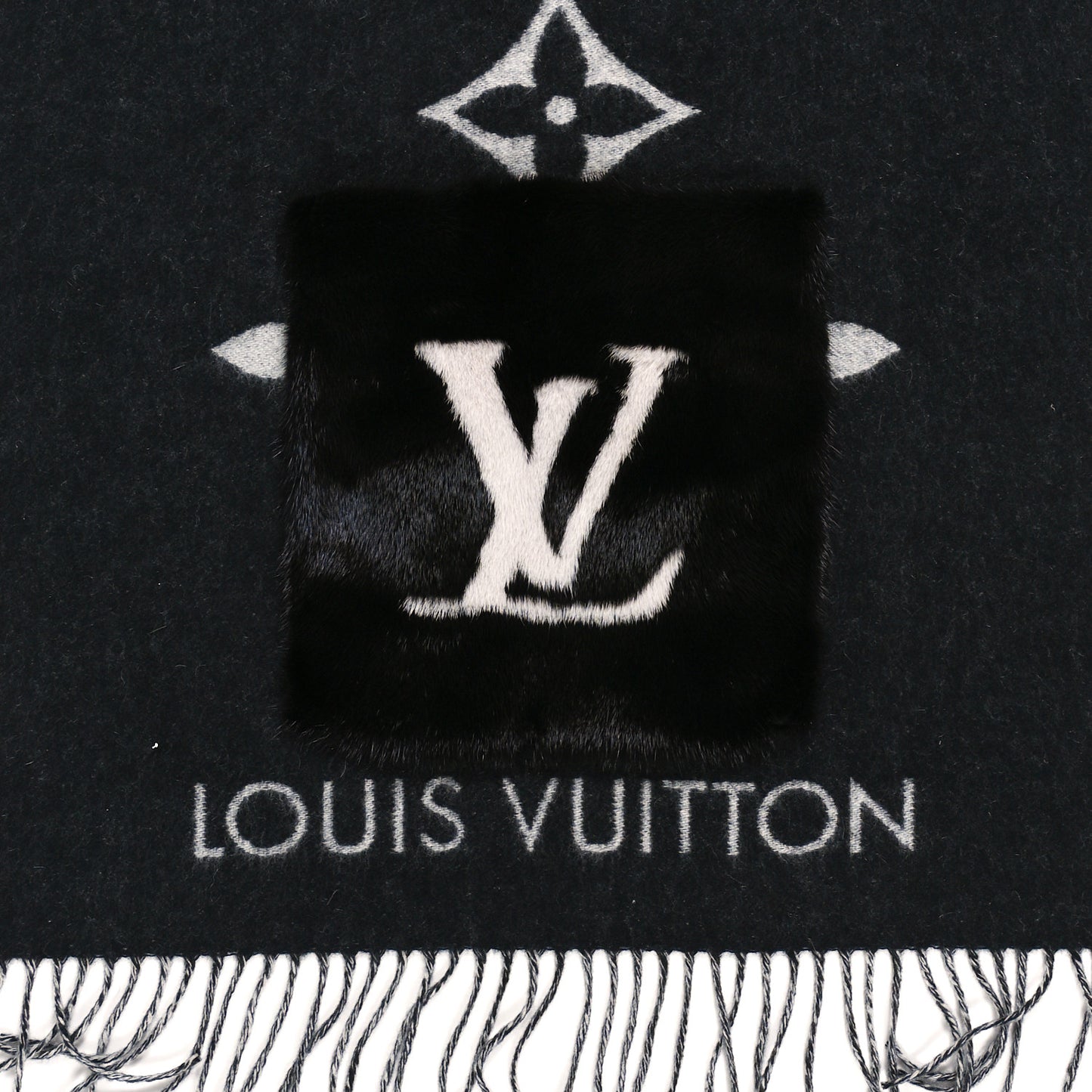 Cashmere Mink Monogram Reykjavik Scarf