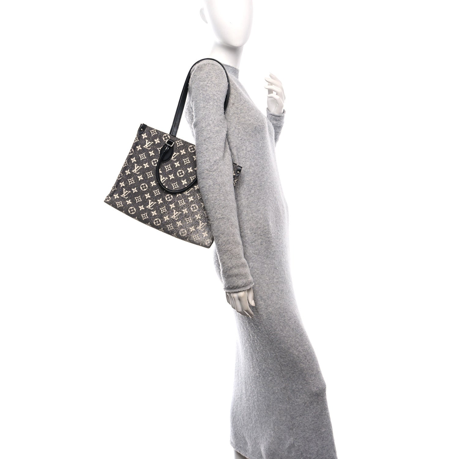Louis Vuitton Monogram Jacquard Denim Onthego MM Black 2 of 10