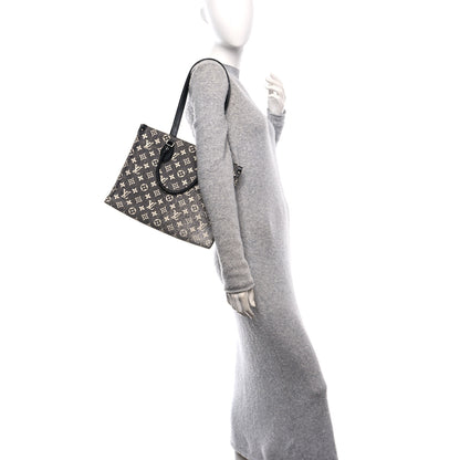Louis Vuitton Monogram Jacquard Denim Onthego MM Black 2 of 10