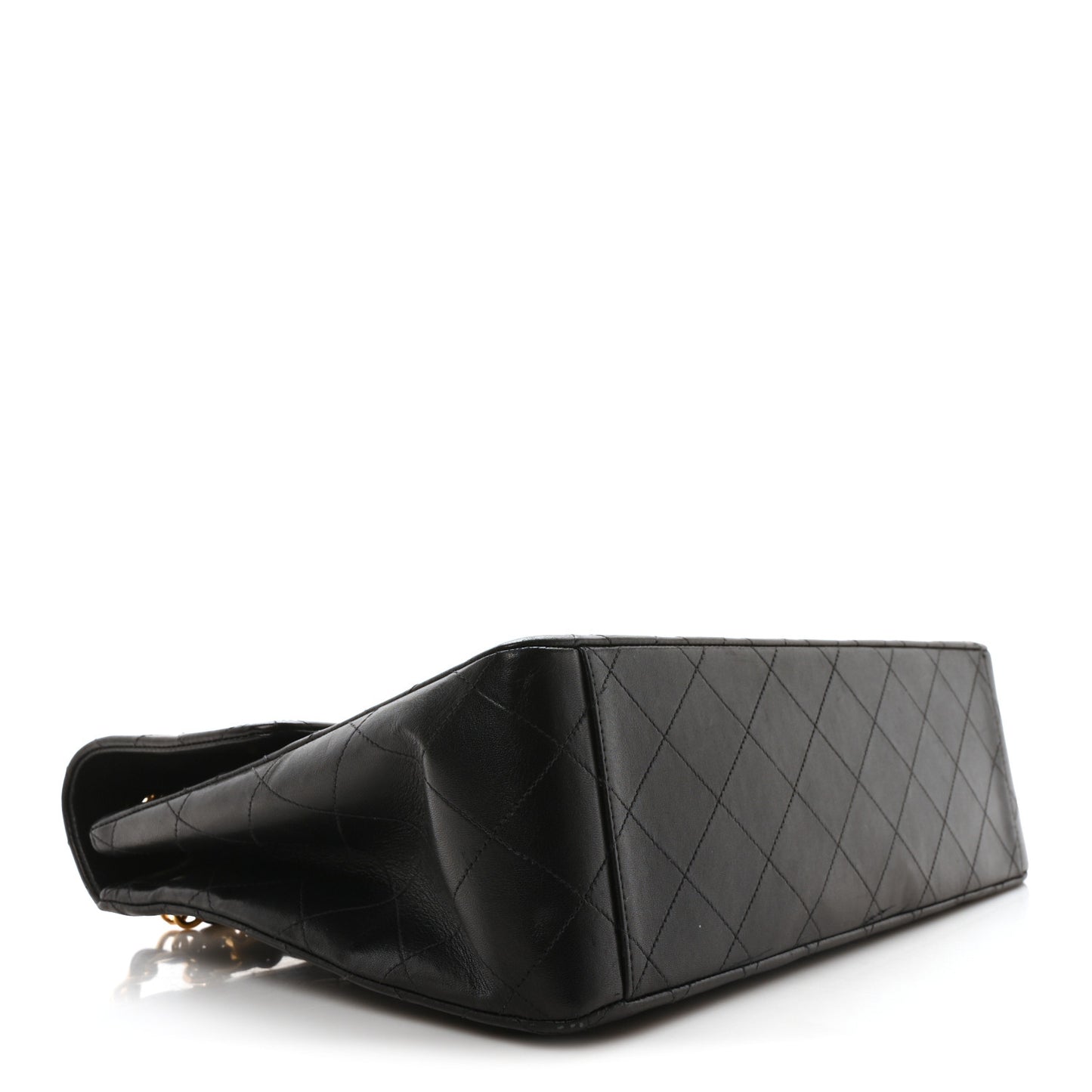 Lambskin Quilted XL Jumbo Single Flap Black