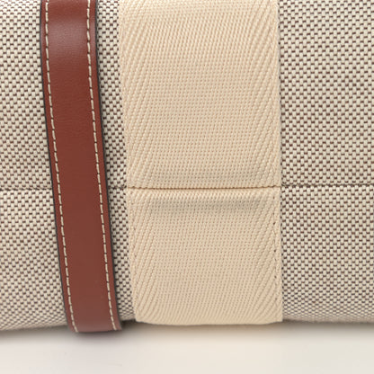 Chloe Cotton Calfskin Medium Woody Ribbon Tote White Brown 11 of 12
