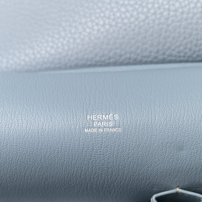 Hermes Taurillon Clemence Jypsiere 28 Bleu Lin 6 of 9