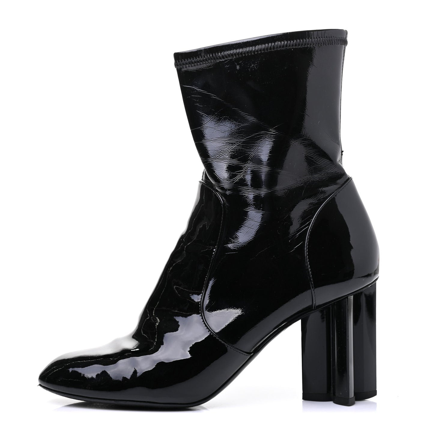 Patent Silhouette Ankle Boots 38.5 Black