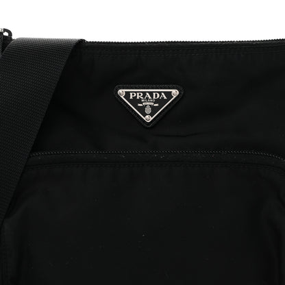 Prada Tessuto Nylon Saffiano Flat Messenger Bag Black 8 of 13