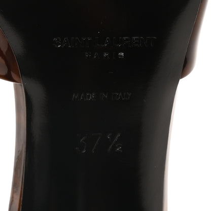 Saint Laurent Patent Tartaruga Sexy 95mm Mules 37.5 Tortoise Brown 7 of 8