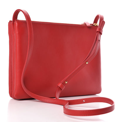 Celine Lambskin Large Trio Crossbody Bag Red 3 of 11