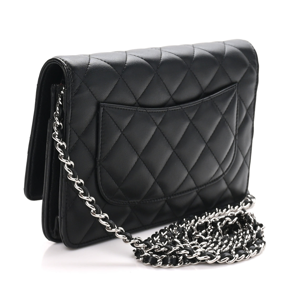 Chanel Lambskin Quilted Wallet On Chain WOC Black 3 of 11