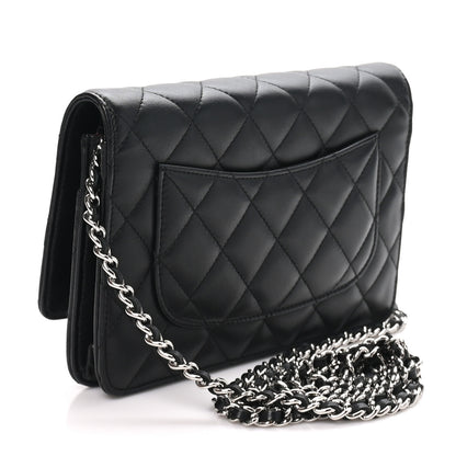 Chanel Lambskin Quilted Wallet On Chain WOC Black 3 of 11