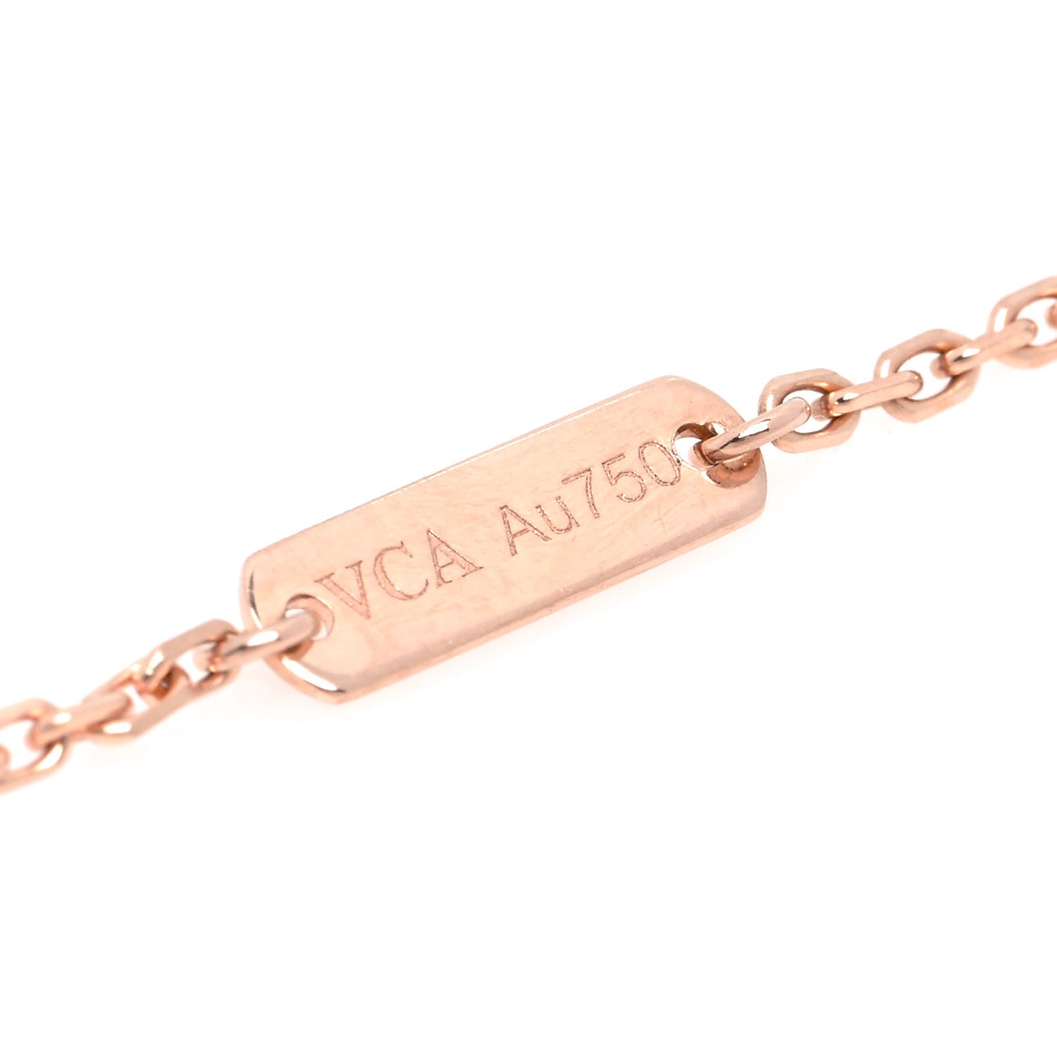 Van Cleef & Arpels 18K Rose Gold Gray Mother of Pearl Vintage Alhambra Pendant Necklace 6 of 7