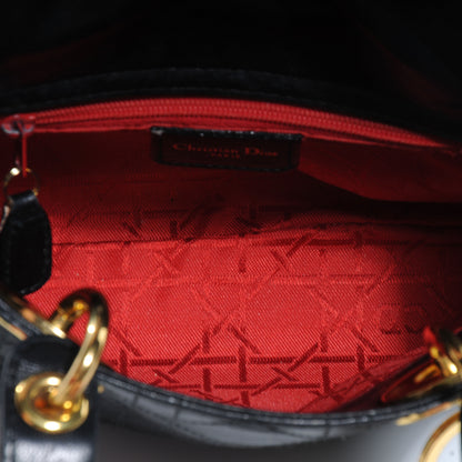Christian Dior Lambskin Cannage Mini Lady Dior Black 6 of 7