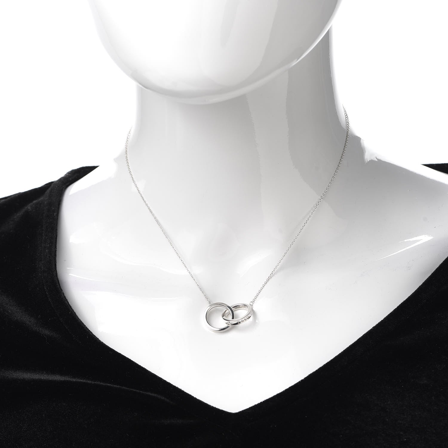Tiffany Sterling Silver 1837 Interlocking Circles Pendant Necklace 2 of 6