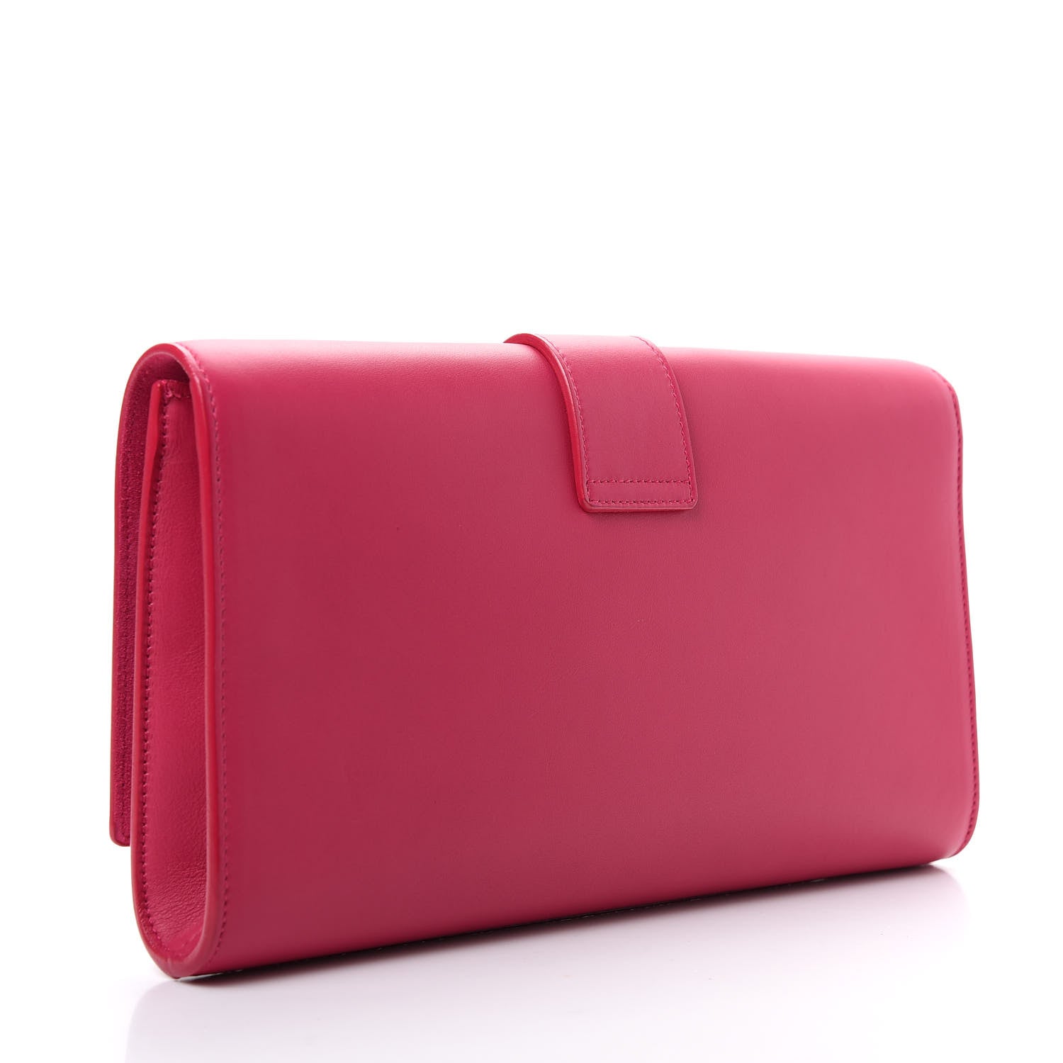Saint Laurent Calfskin Classic Y Ligne Clutch Fuchsia 3 of 7