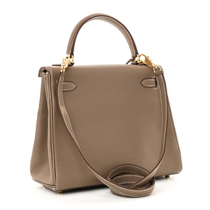 Hermes Togo Kelly Retourne 25 Etoupe 3 of 11