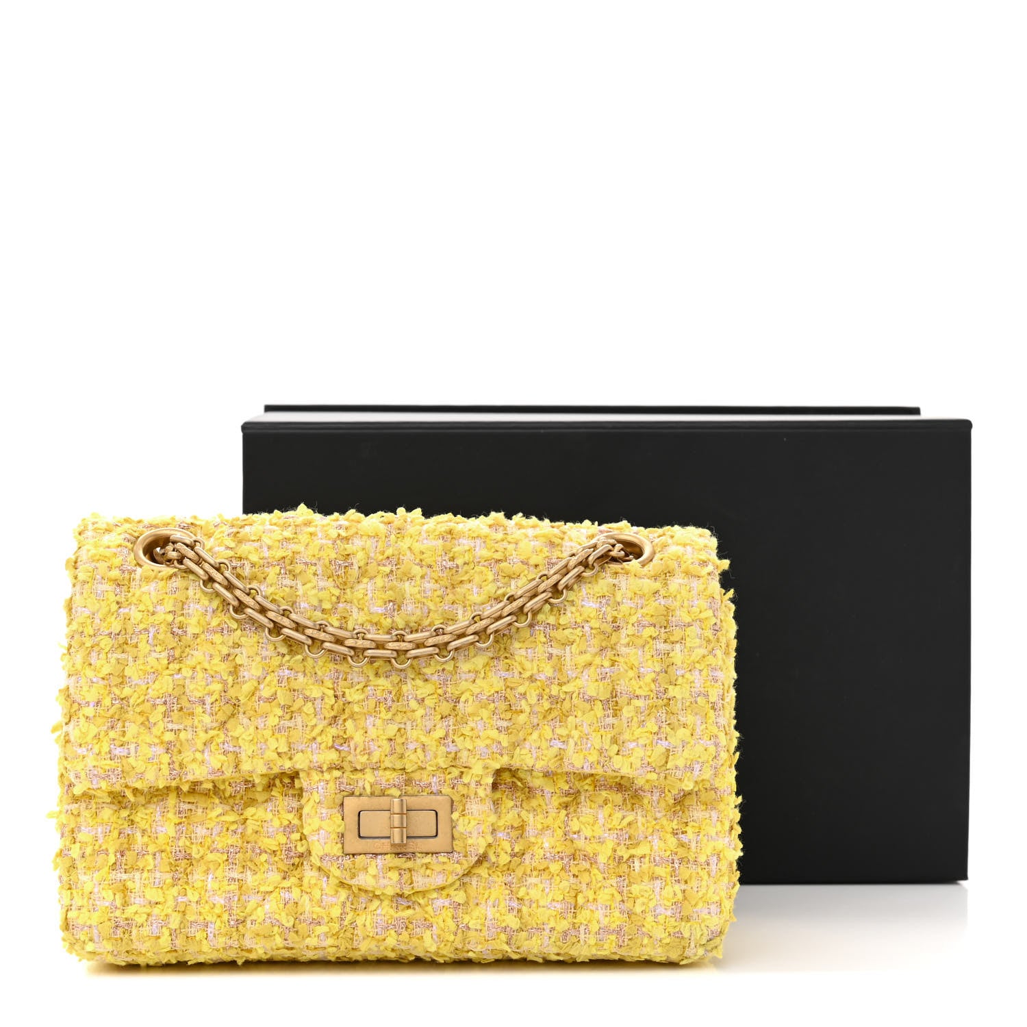 Chanel Tweed Quilted 2.55 Reissue Mini Flap Yellow 11 of 11