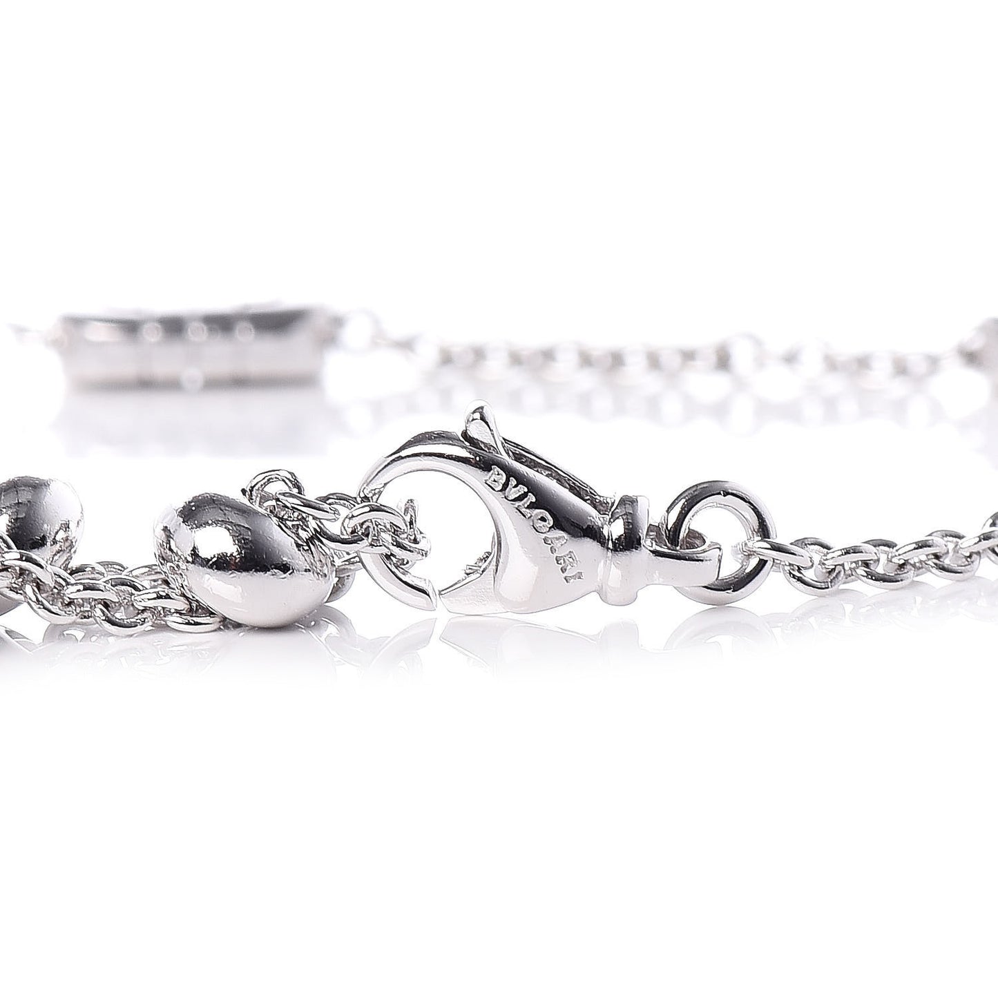 18K White Gold Parentesi Chain Bracelet