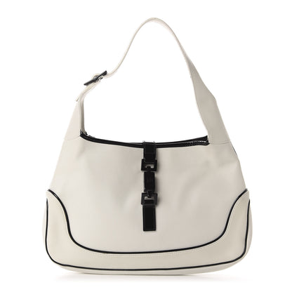 Gucci Calfskin Jackie O Hobo White Black 1 of 11