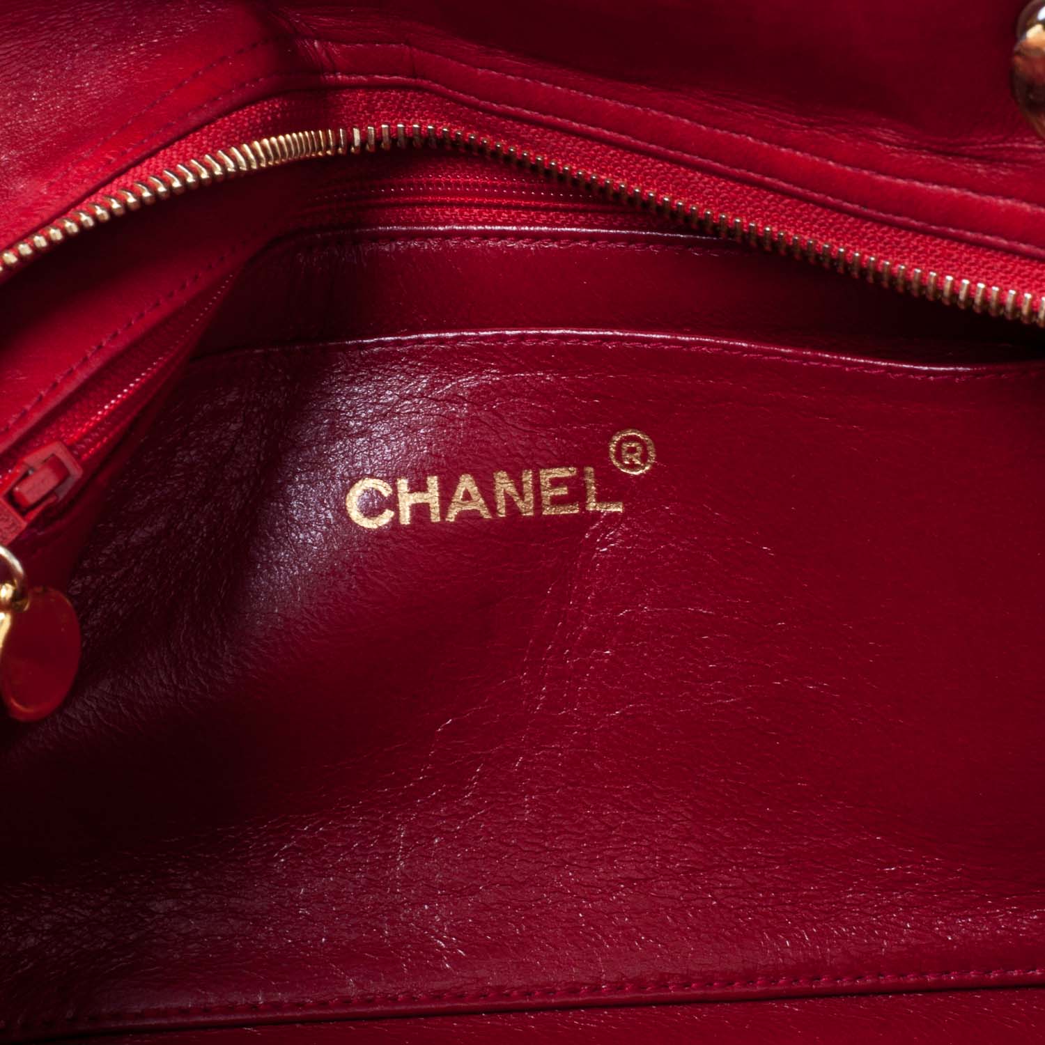 Chanel Lambskin Quilted Shoulder Bag Red 8 of 11