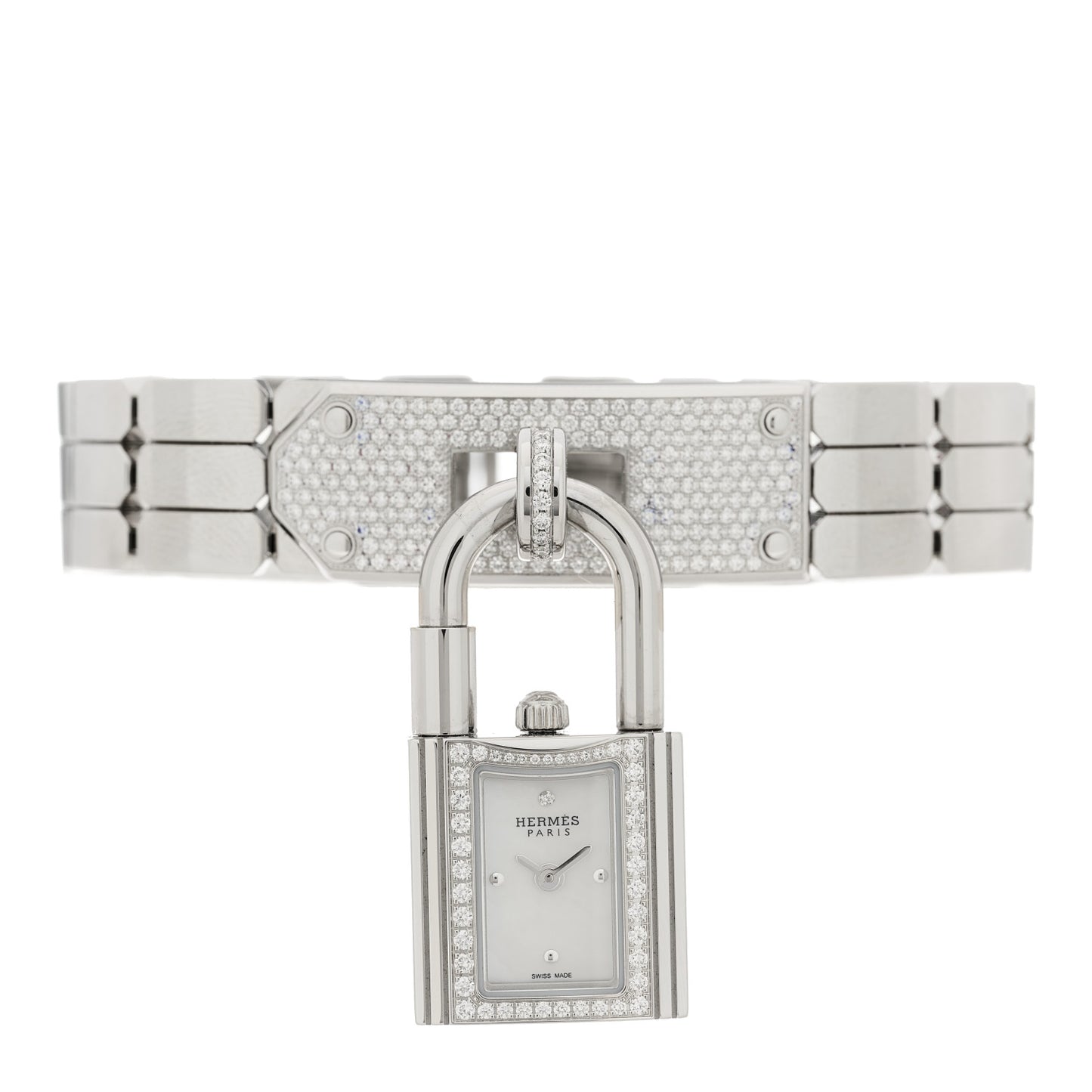 Stainless Steel Diamond Pave 16mm Kelly Quartz Watch