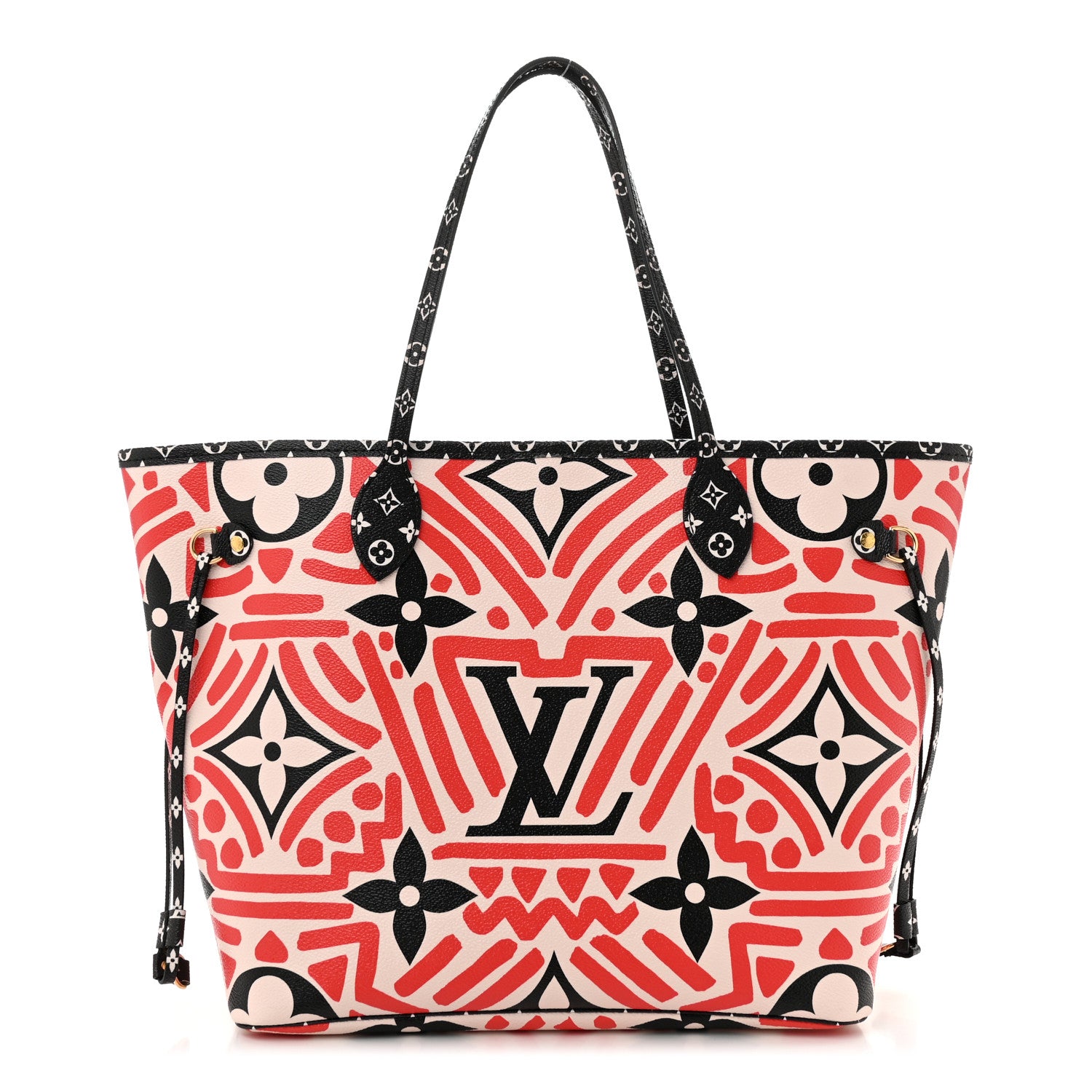 Louis Vuitton Monogram Giant Crafty Neverfull MM Creme Rouge Black 1 of 12