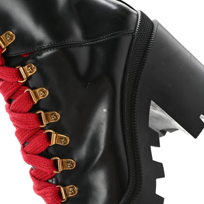 Gucci Magnum Calfskin Pearl Lace Up Combat Ankle Boots 38.5 Black 11 of 15