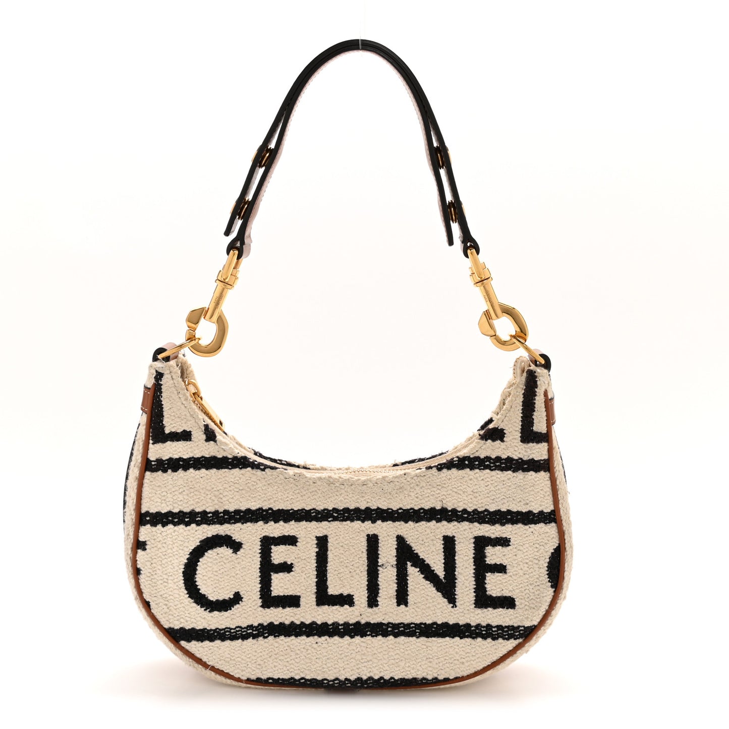 Textile Medium Ava Shoulder Bag White Black