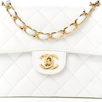 Chanel Caviar Quilted Mini Square Flap White 13 of 13