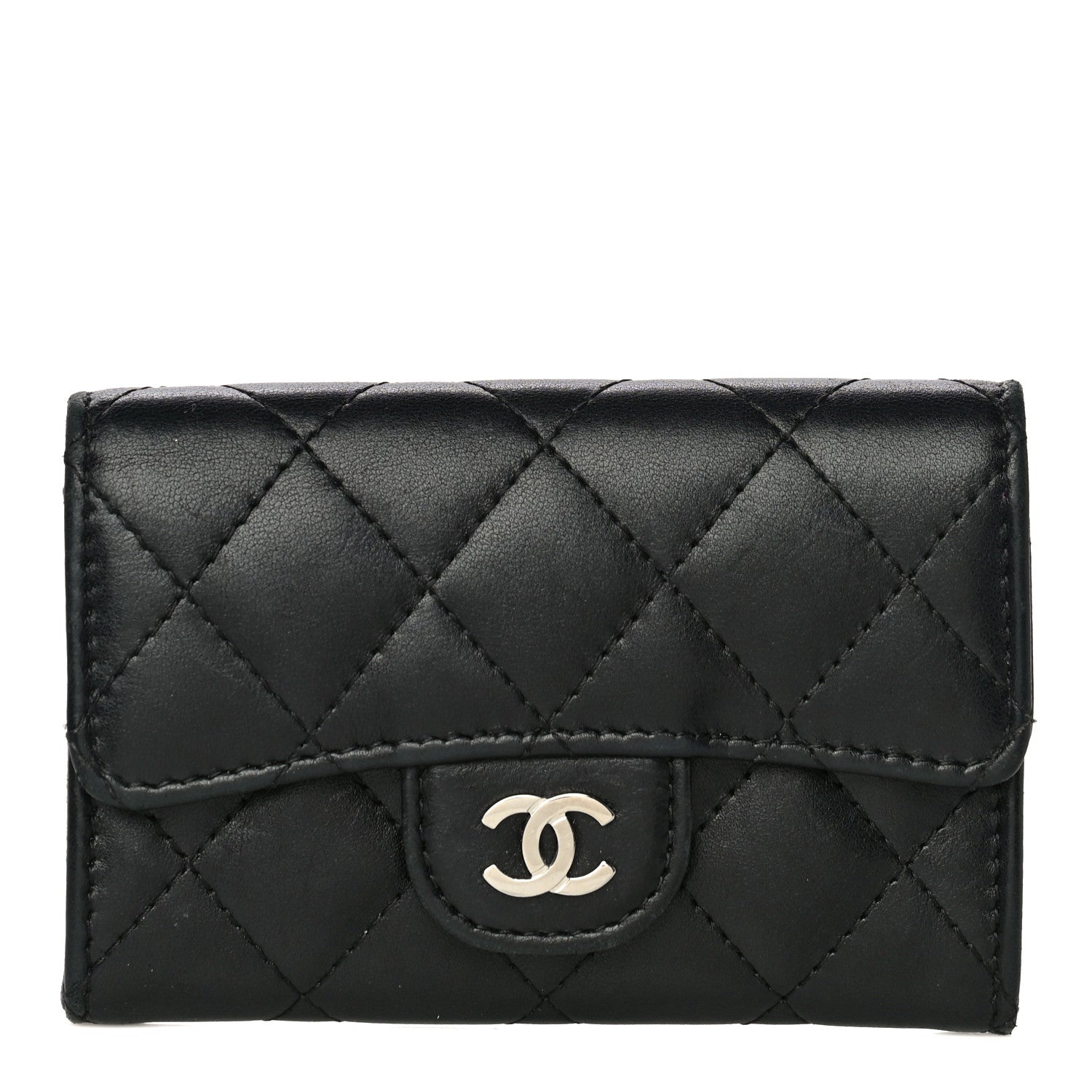 Chanel Lambskin Quilted Flap Card Holder Black 1 of 20