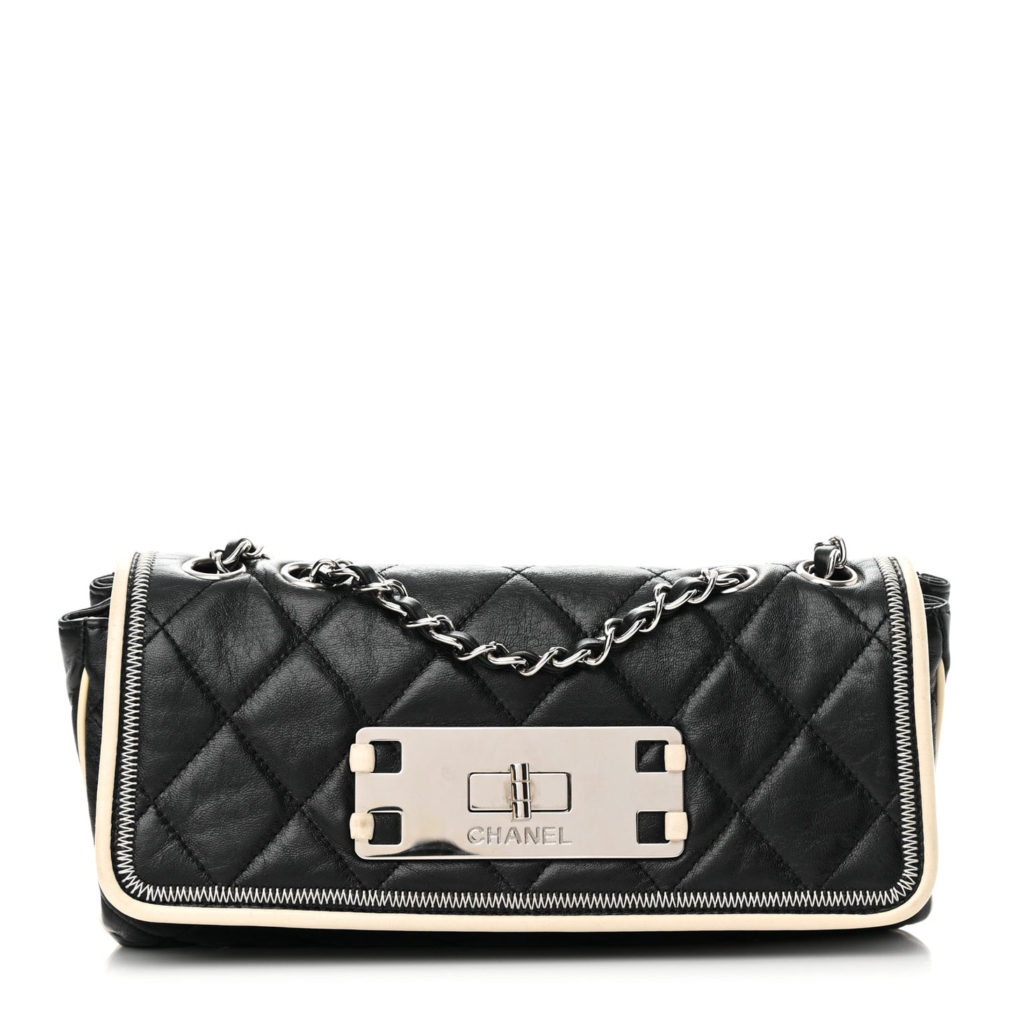 Lambskin East West Mademoiselle Flap Black