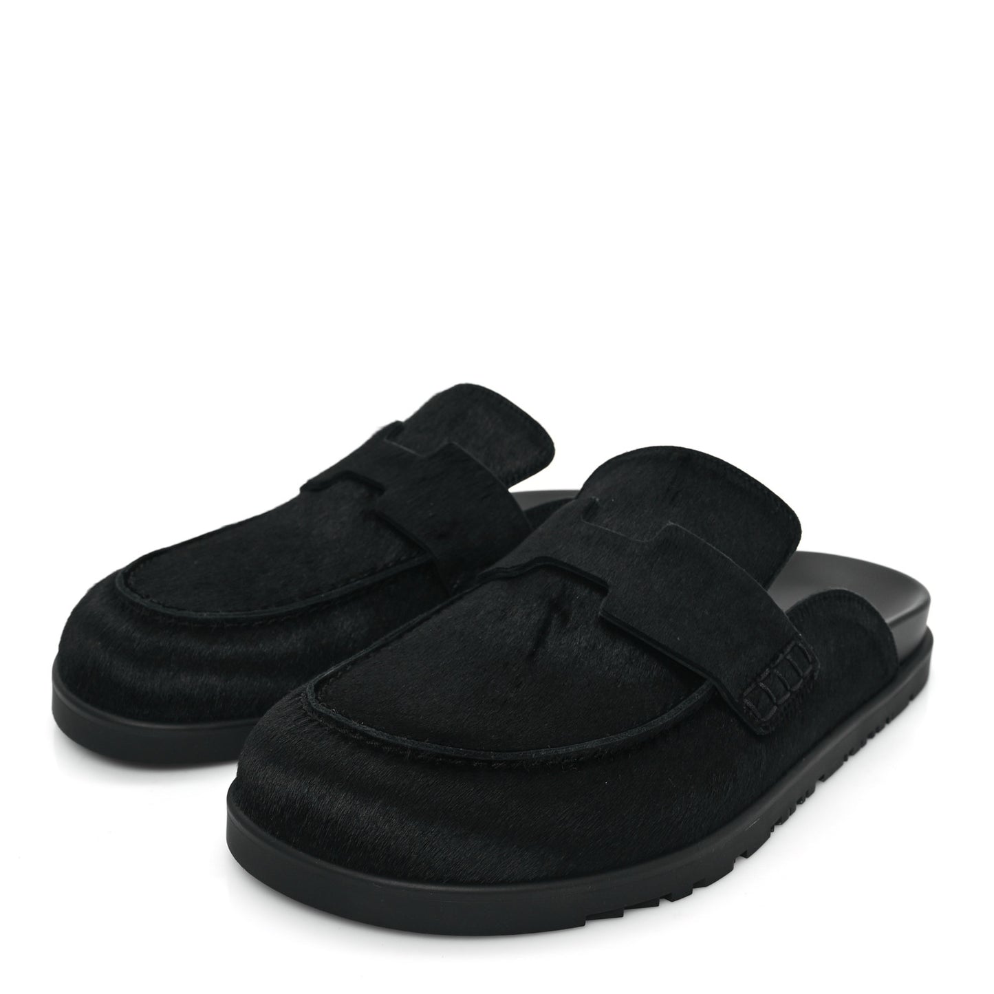 Calfskin Hair Go Mules 38 Black