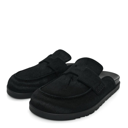 Hermes Calfskin Hair Go Mules 38 Black 3 of 8