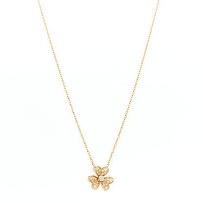 Van Cleef & Arpels 18K Yellow Gold Diamond Mini Frivole Pendant Pave Necklace 1 of 6