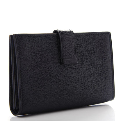 Hermes Chevre Mysore Bearn Card Holder Wallet Black 3 of 7