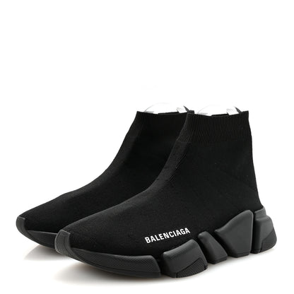 Balenciaga Technical 3D Recycled Knit Womens Speed 2.0 Sneakers 37 Monocolor Black 4 of 9