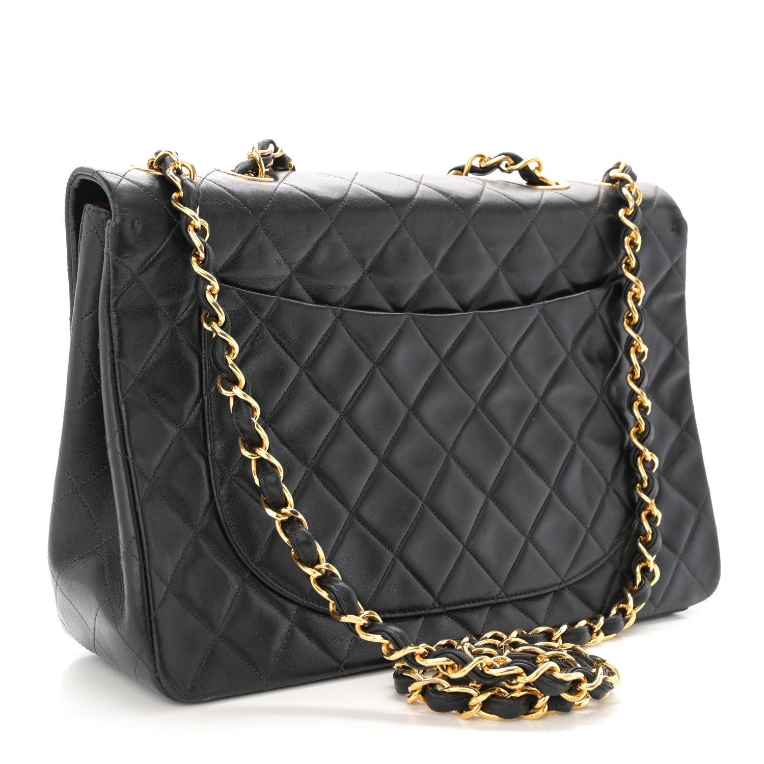 Chanel Lambskin Quilted XL Jumbo Single Flap Black 3 of 14